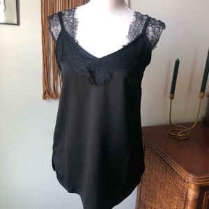 Black Lace Shoulder Top